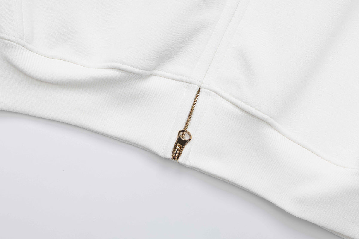 Madxmarx Striped Graphic Zip-Up Hoodie