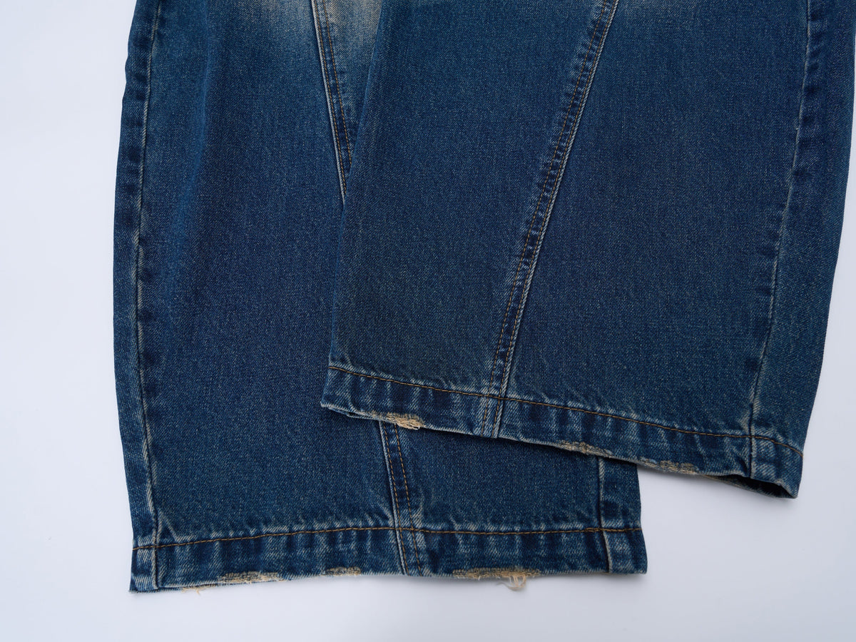 Madxmarx V-Panel Washed Wide-Leg Jeans