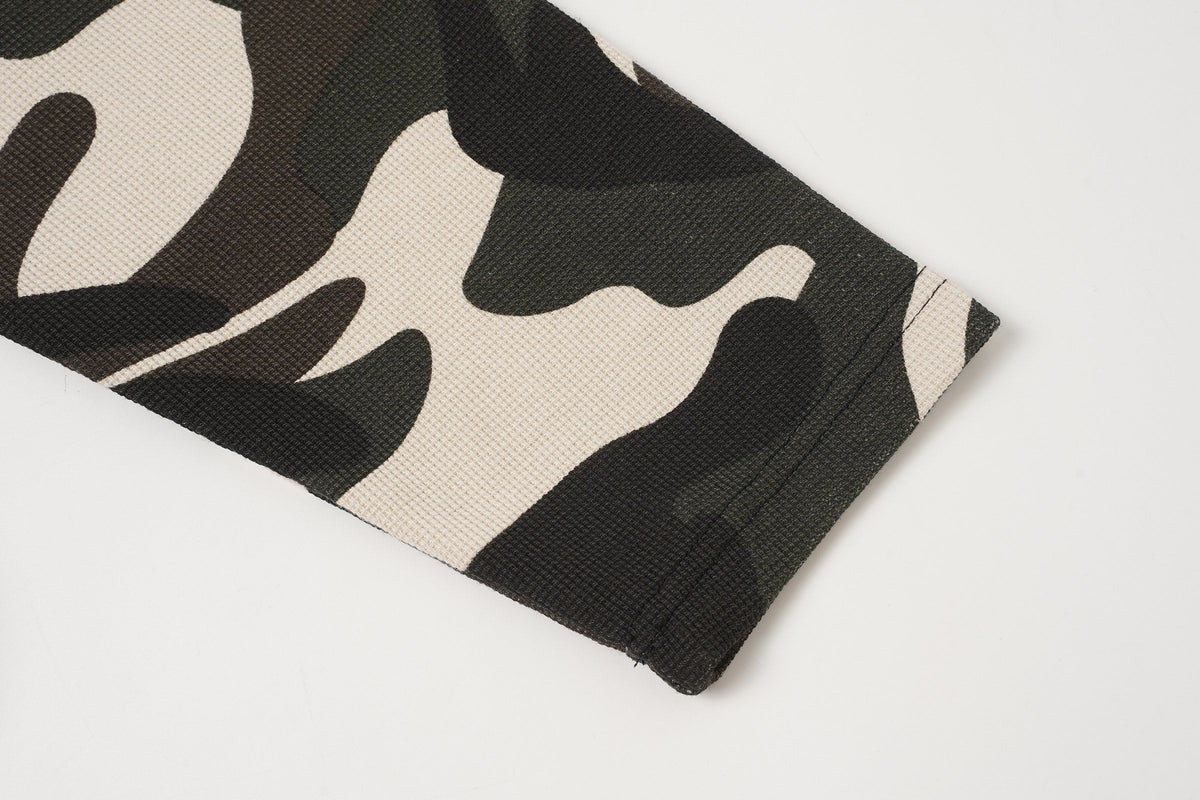 Madxmarx Camo Sleeve Flag Graphic Long Sleeve Tee