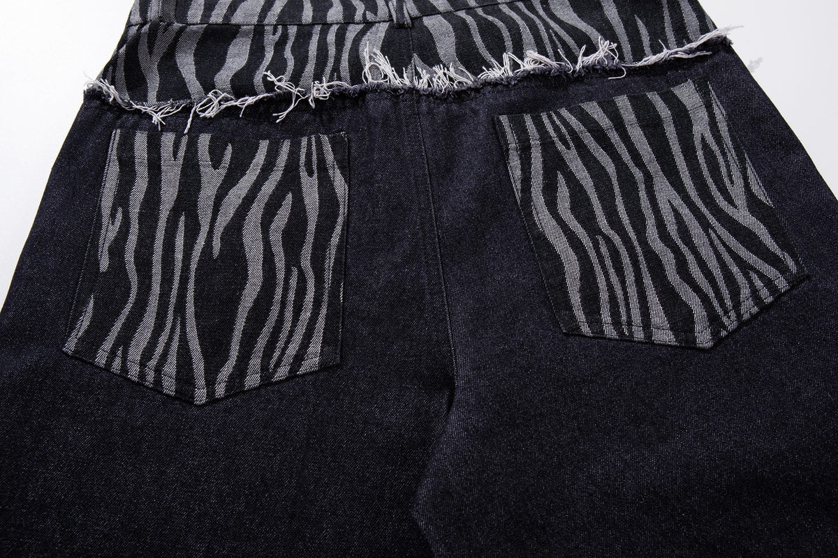 Madxmarx Layered Zebra Wide-Leg Jeans
