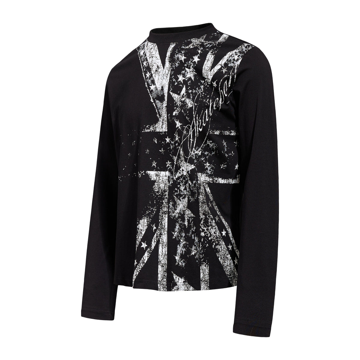 Madxmarx Distressed Union Graphic Long Sleeve Tee