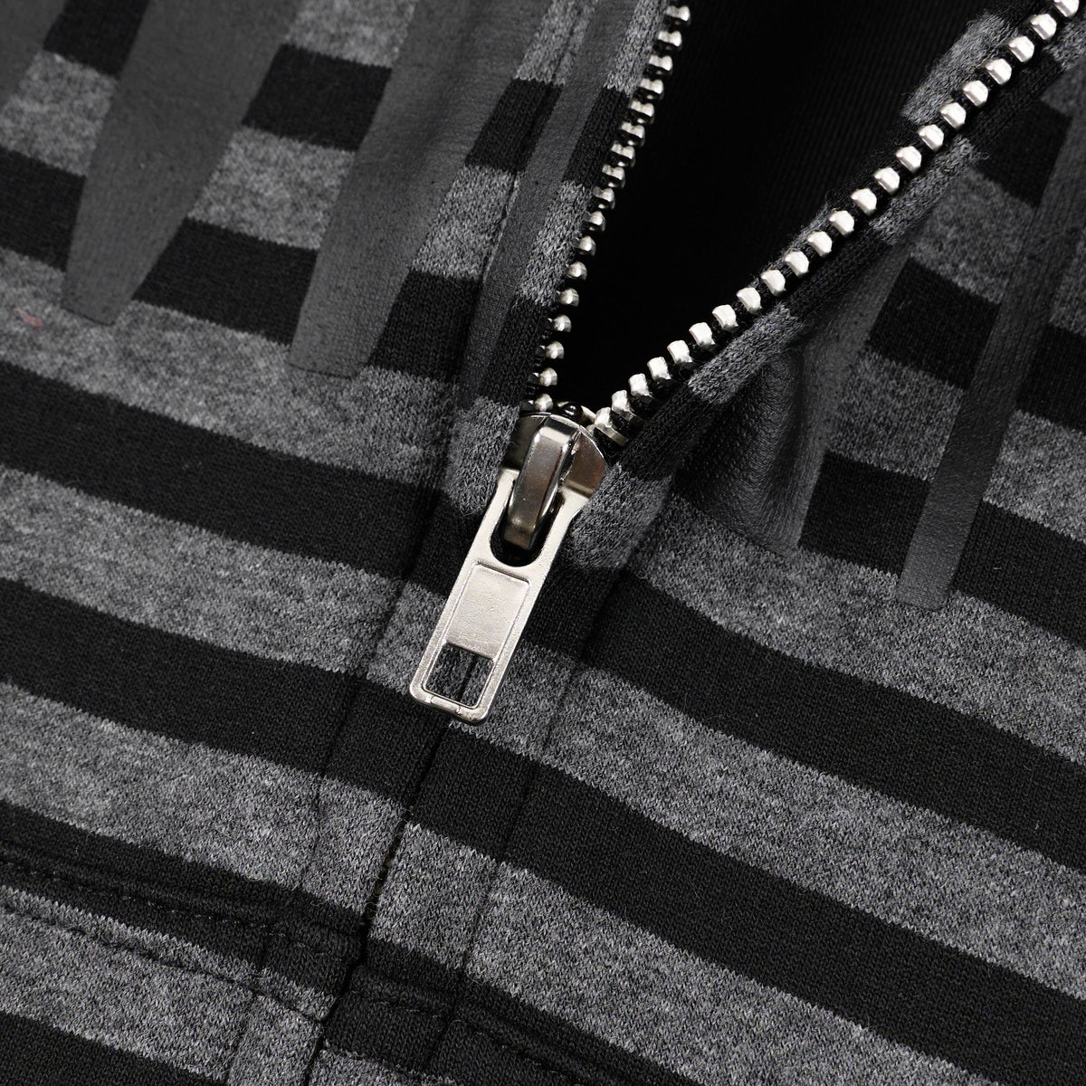 Madxmarx Striped Graphic Zip-Up Hoodie
