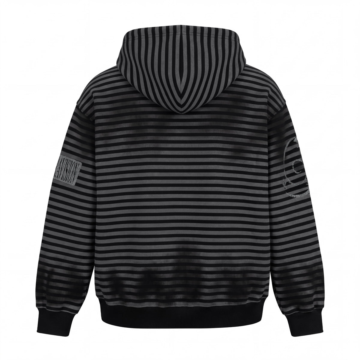 Madxmarx Striped Graphic Zip-Up Hoodie