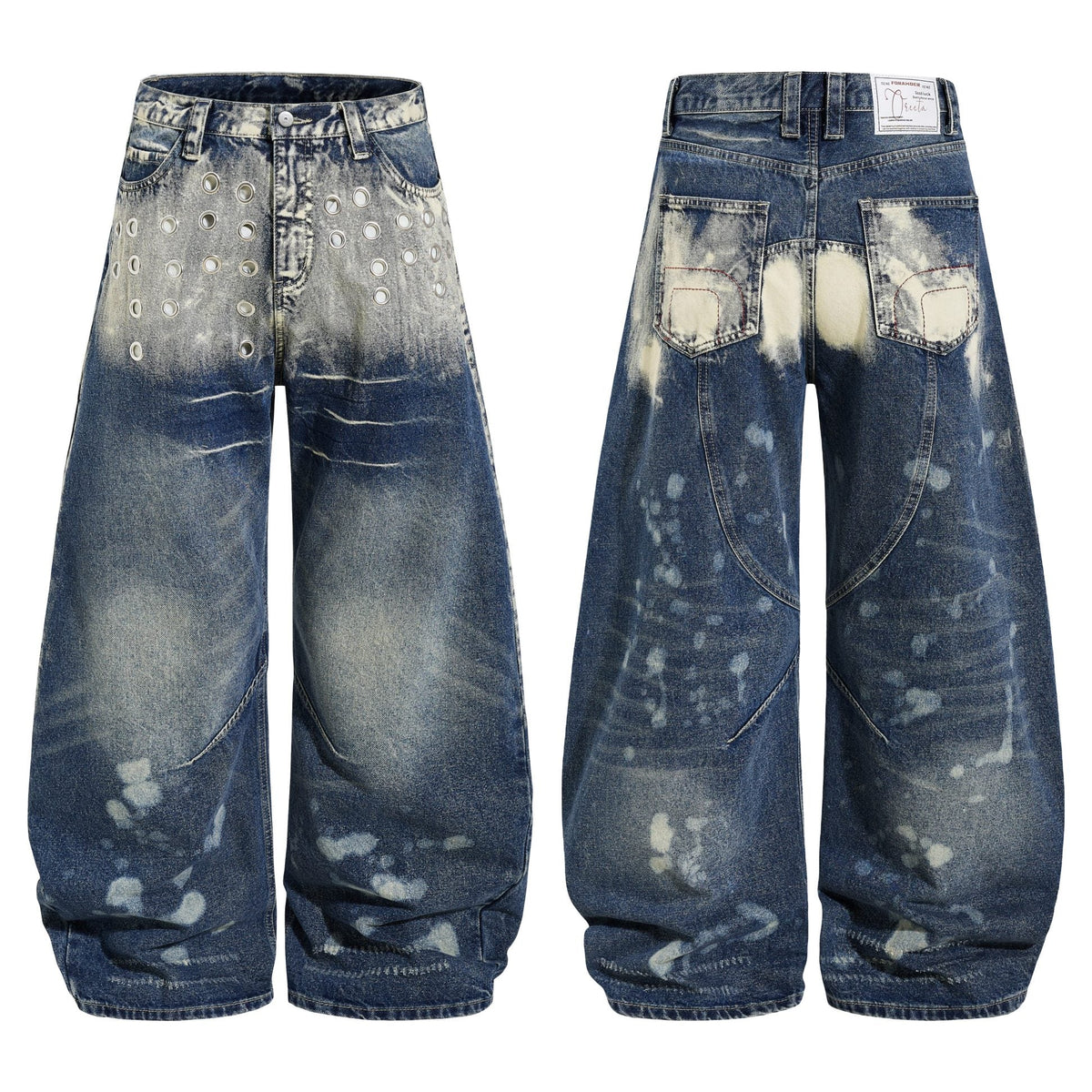 Madxmarx “Grommet Washed Balloon Jeans
