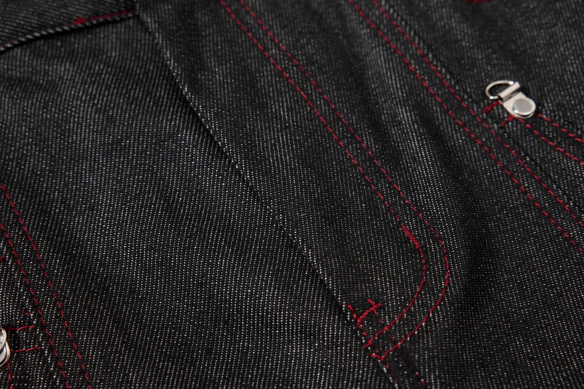 Pantalon en jean à poches multiples surpiqué Madxmarx