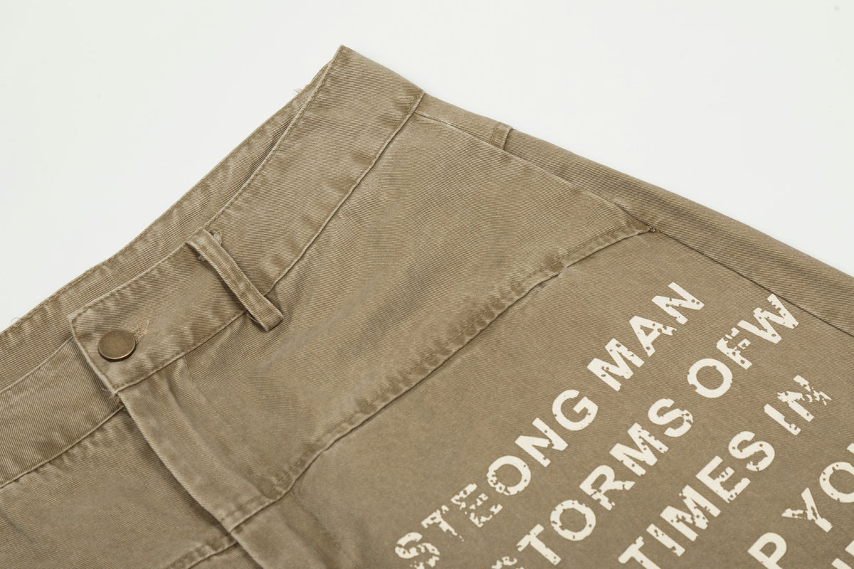 Pantalon large vintage à imprimé texte Madxmarx
