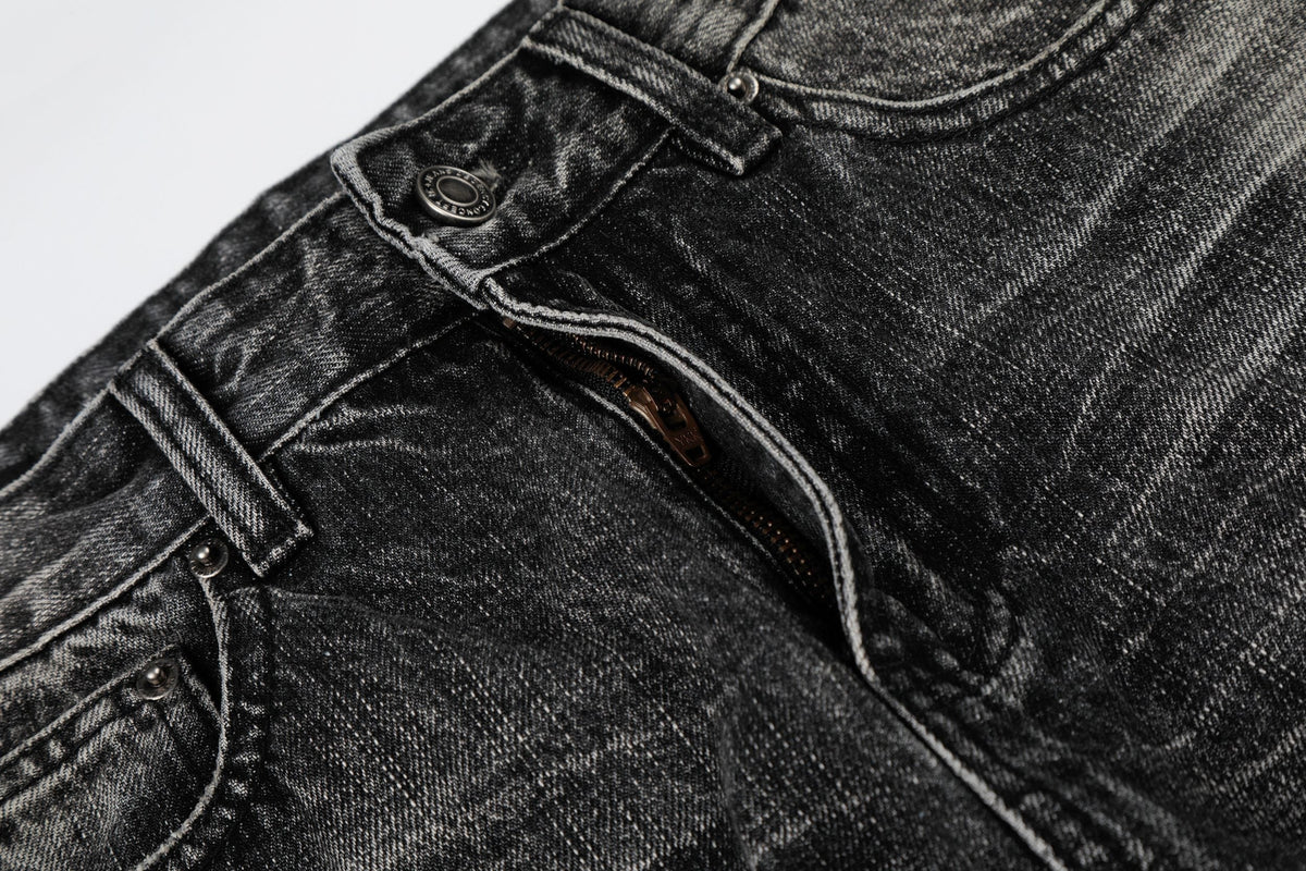Madxmarx Vintage Washed Black Wide-Leg Jeans