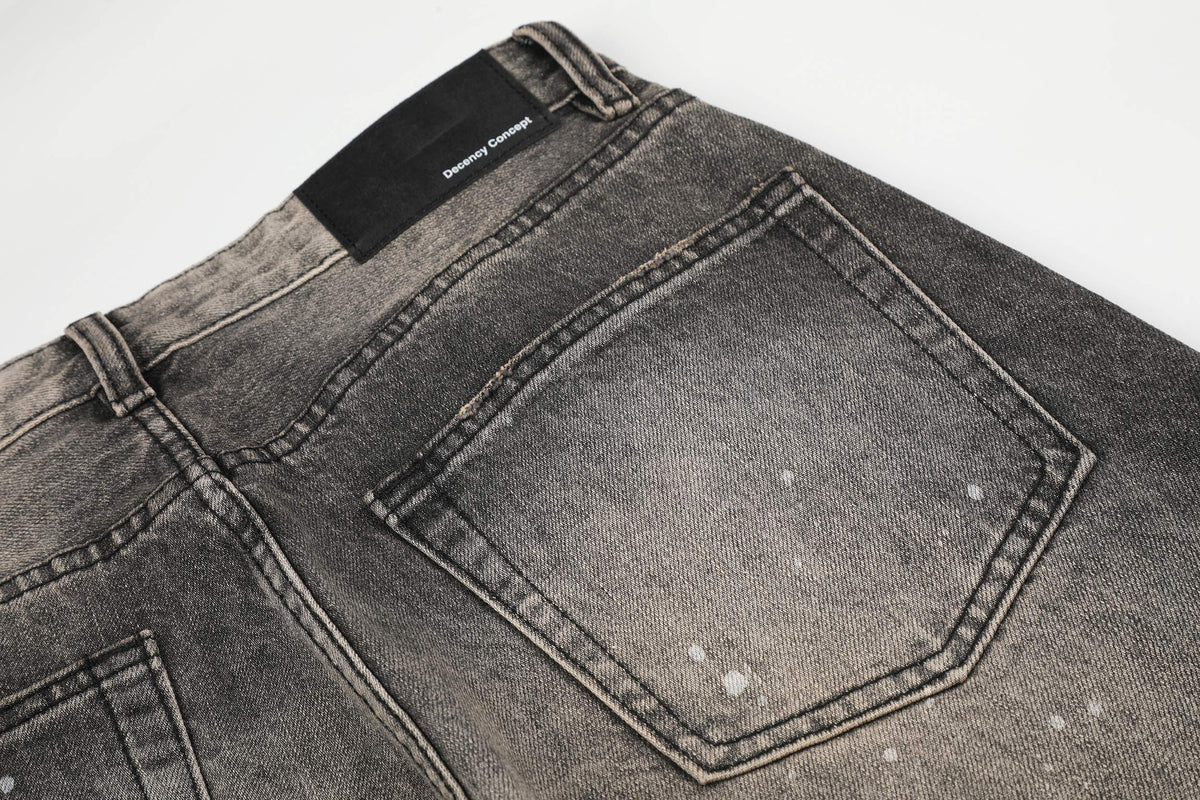 Madxmarx Rhinestone Washed Wide-Leg Jeans