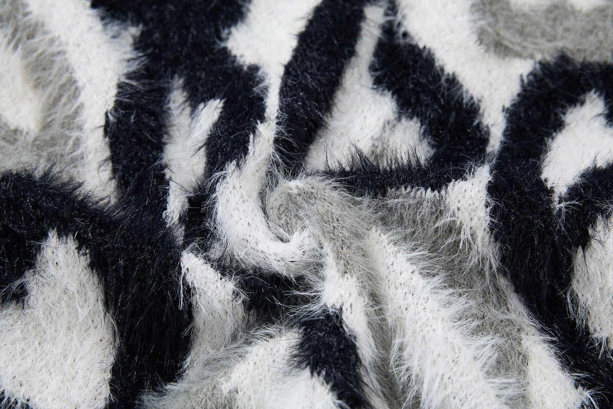 Madxmarx Flame Pattern Fleece Zip Hoodie