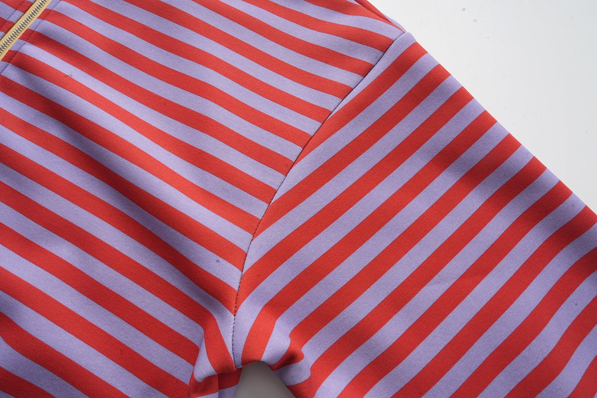 Madxmarx Striped Zip-Up Hoodie