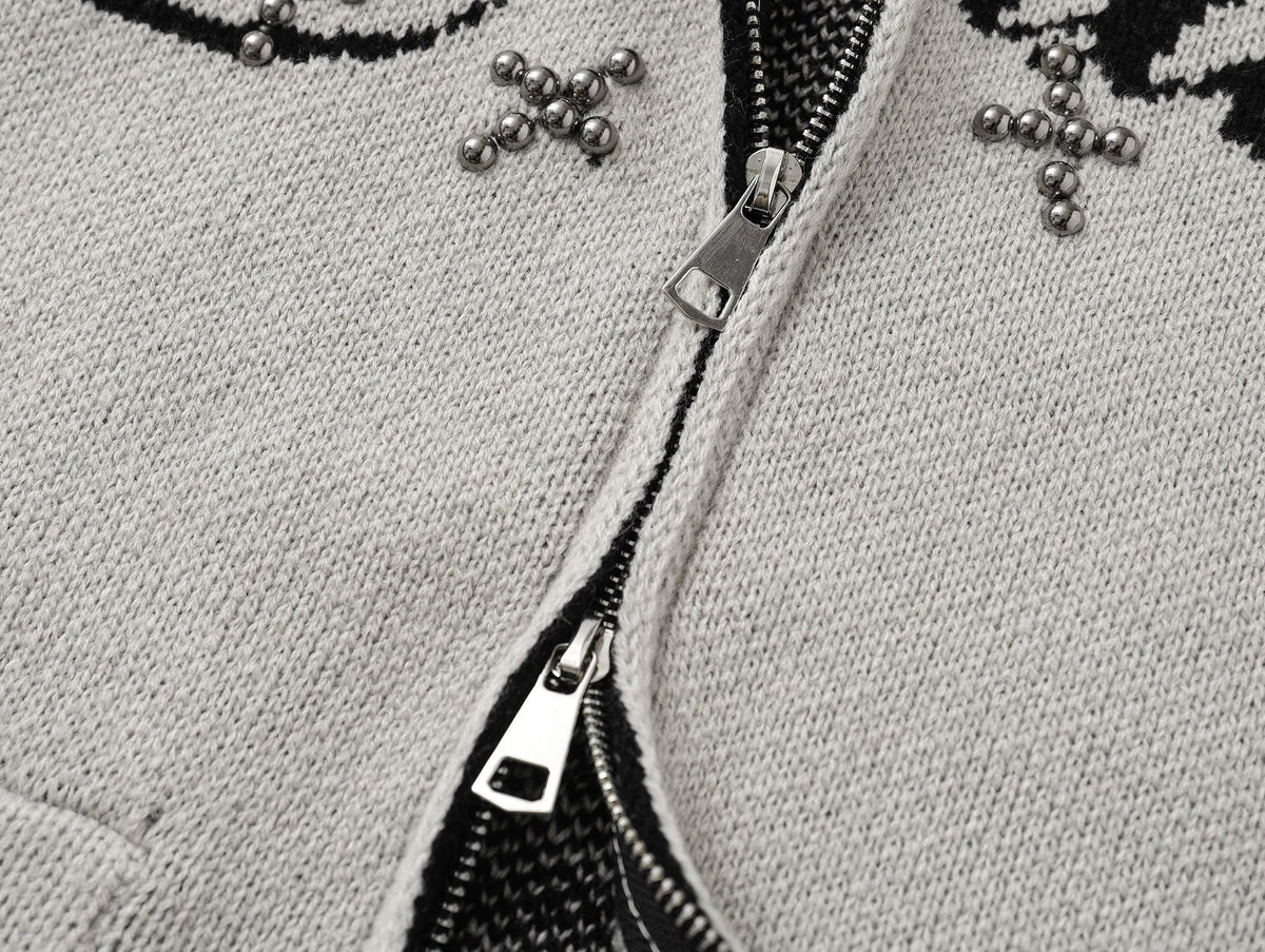 Madxmarx Eye Vision Knit Zip Cardigan