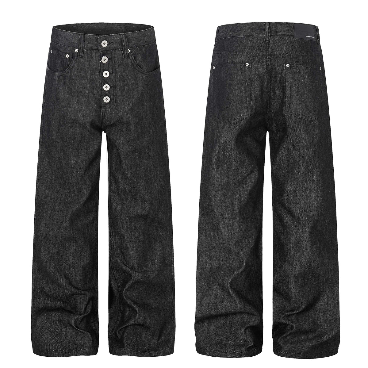 Madxmarx „Black Raw Button Denim Jeans“