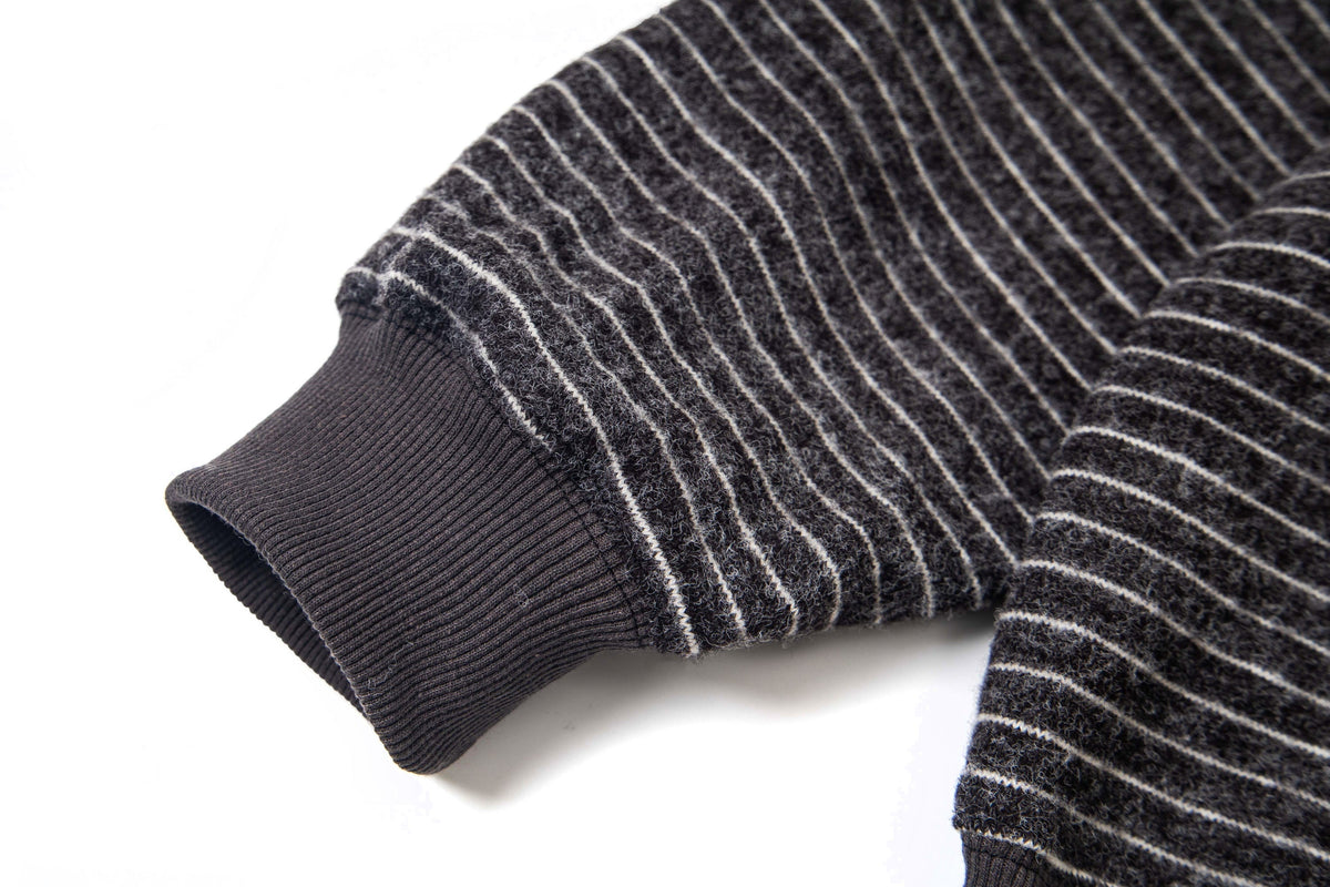 Madxmarx Striped Knit Zip Hoodie