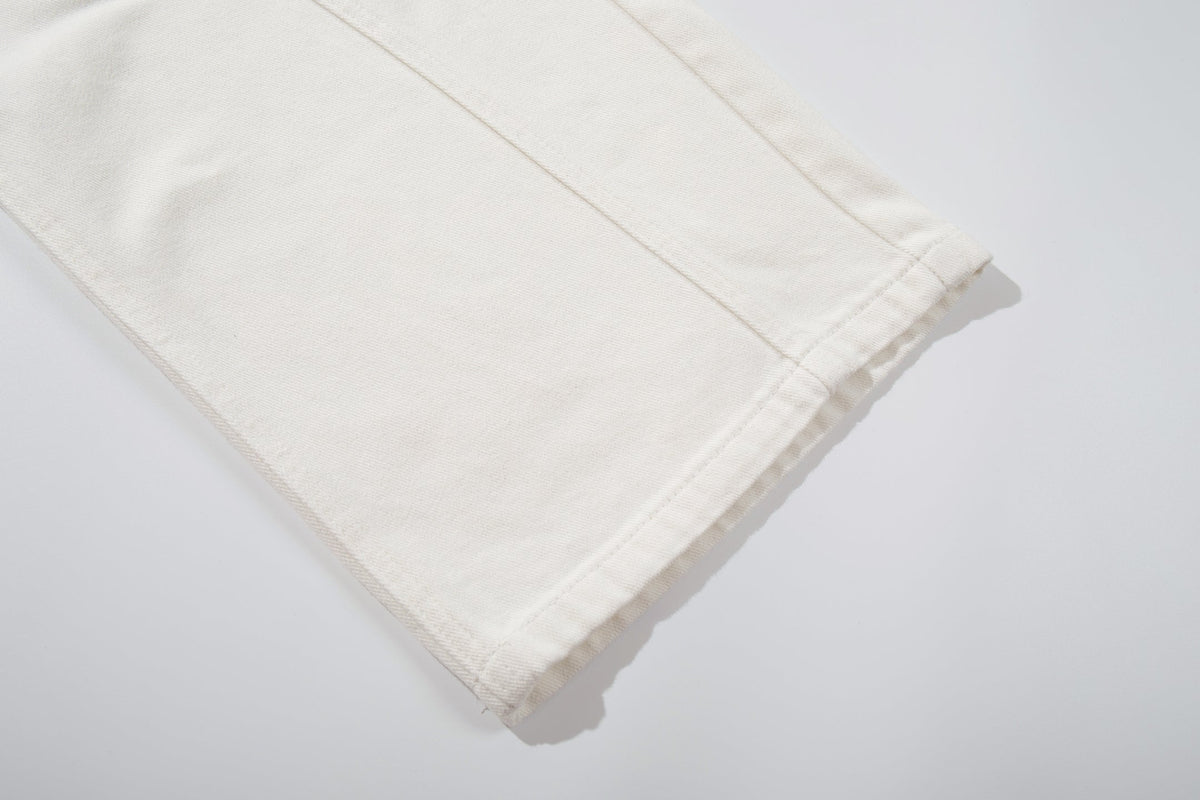 Jeans Wide-Leg Branco Clean-Edge Madxmarx
