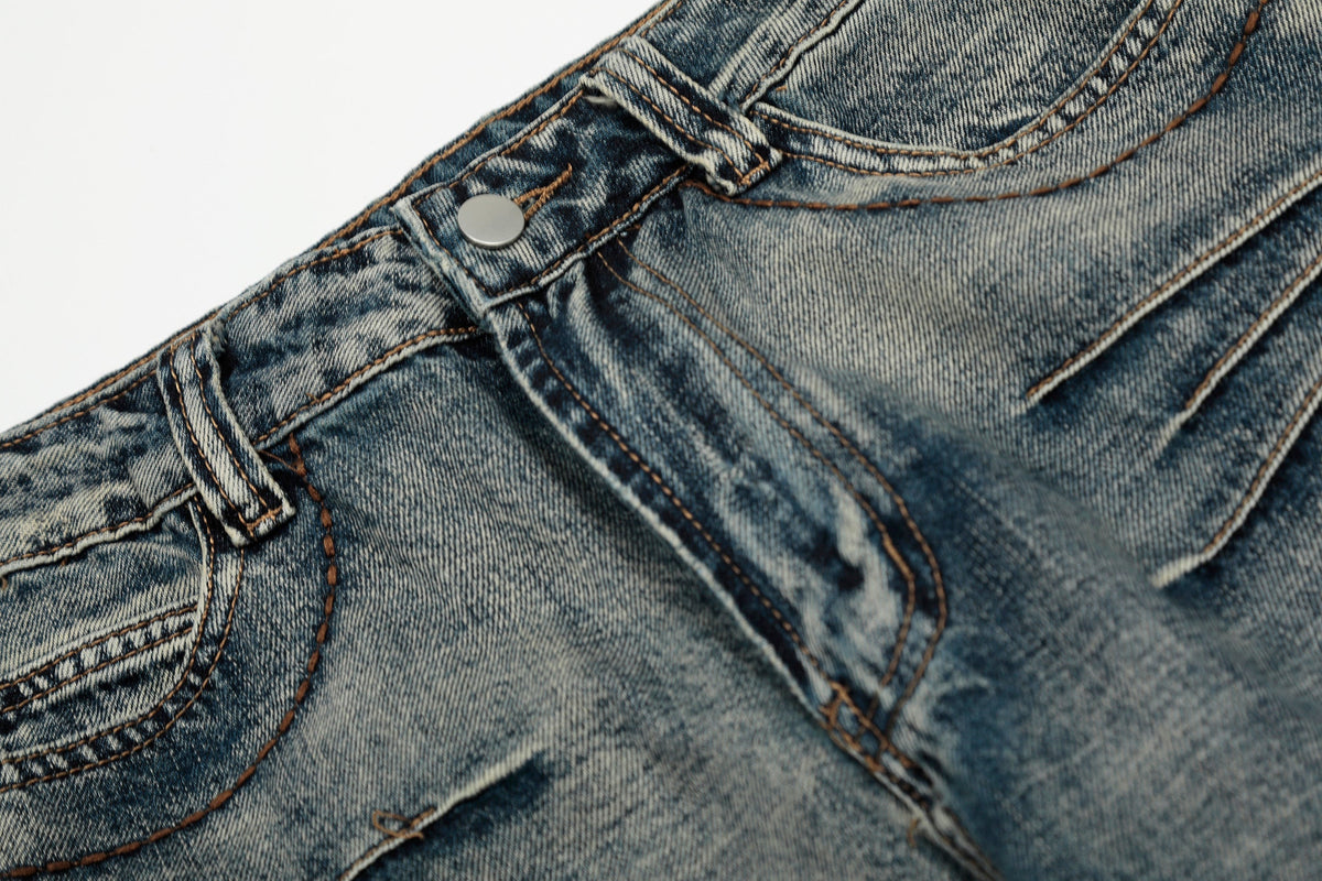 Madxmarx Retro Creased Denim Jeans