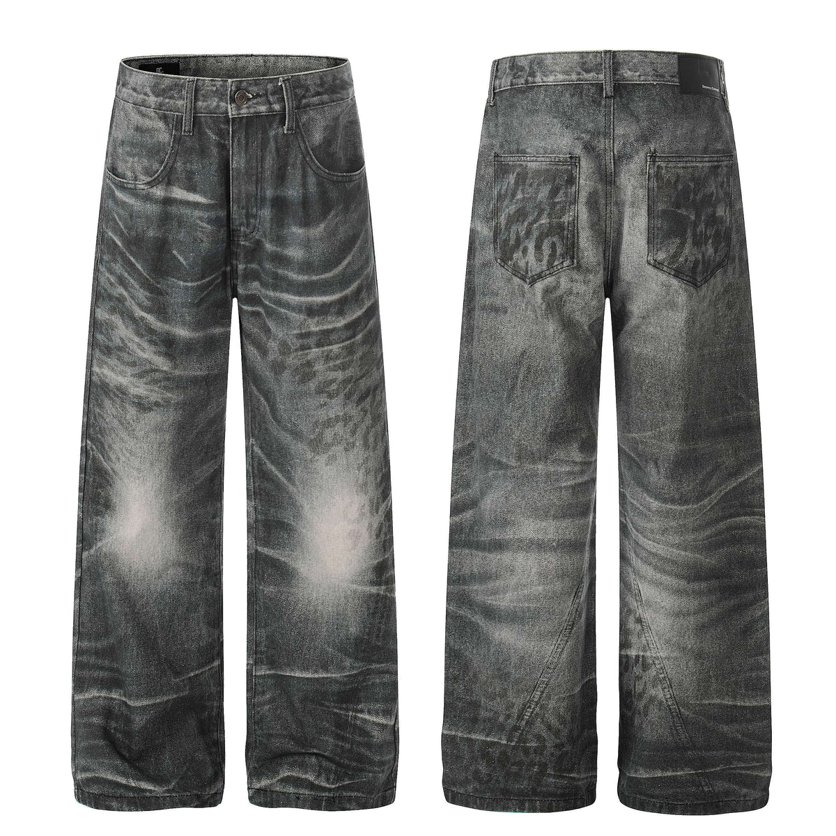 Madxmarx Washed Whisker Wide-Leg Jeans
