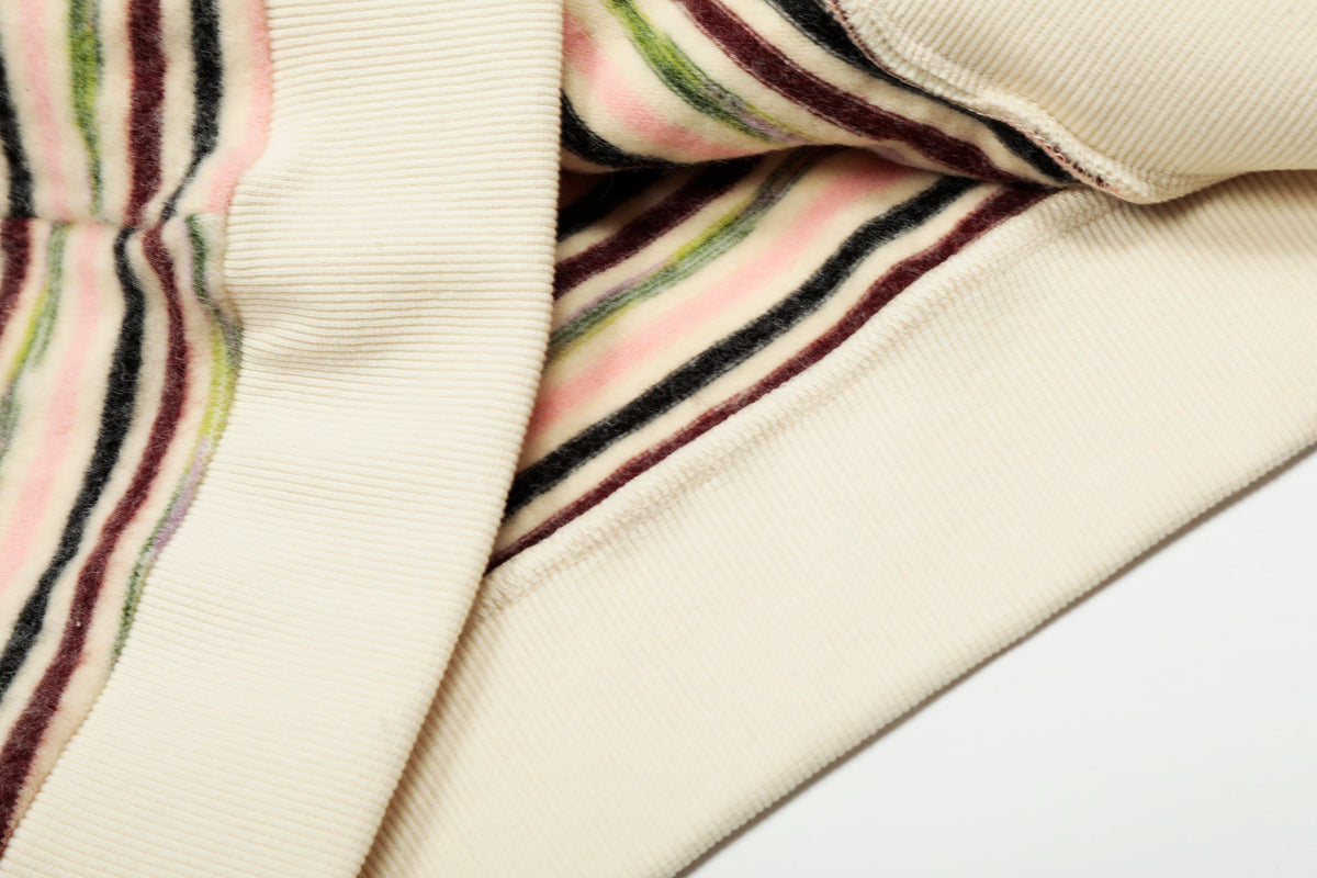 Madxmarx Striped Knit Zip Hoodie