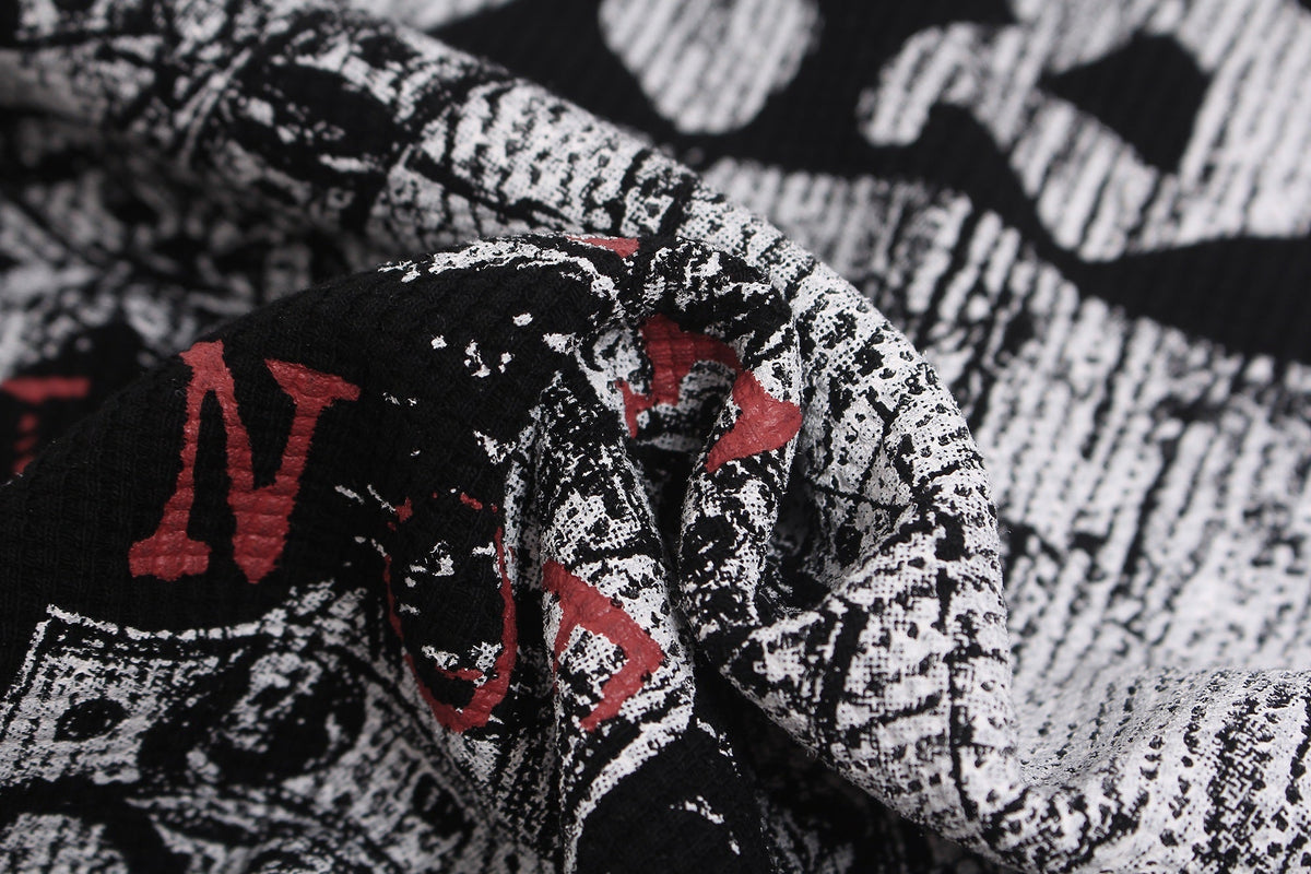 Madxmarx Vintage-Langarmshirt mit Waffelstruktur und Grafikaufdruck
