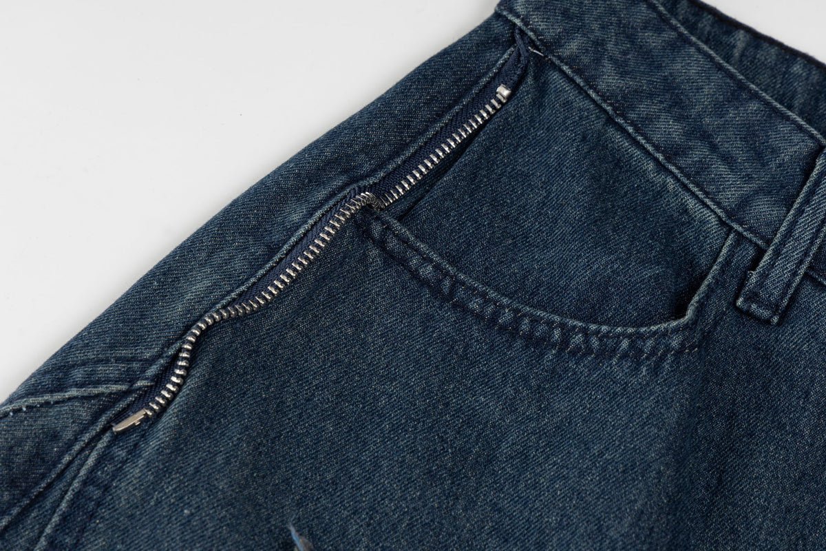 Jeans de pierna ancha con parche de estrella Madxmarx