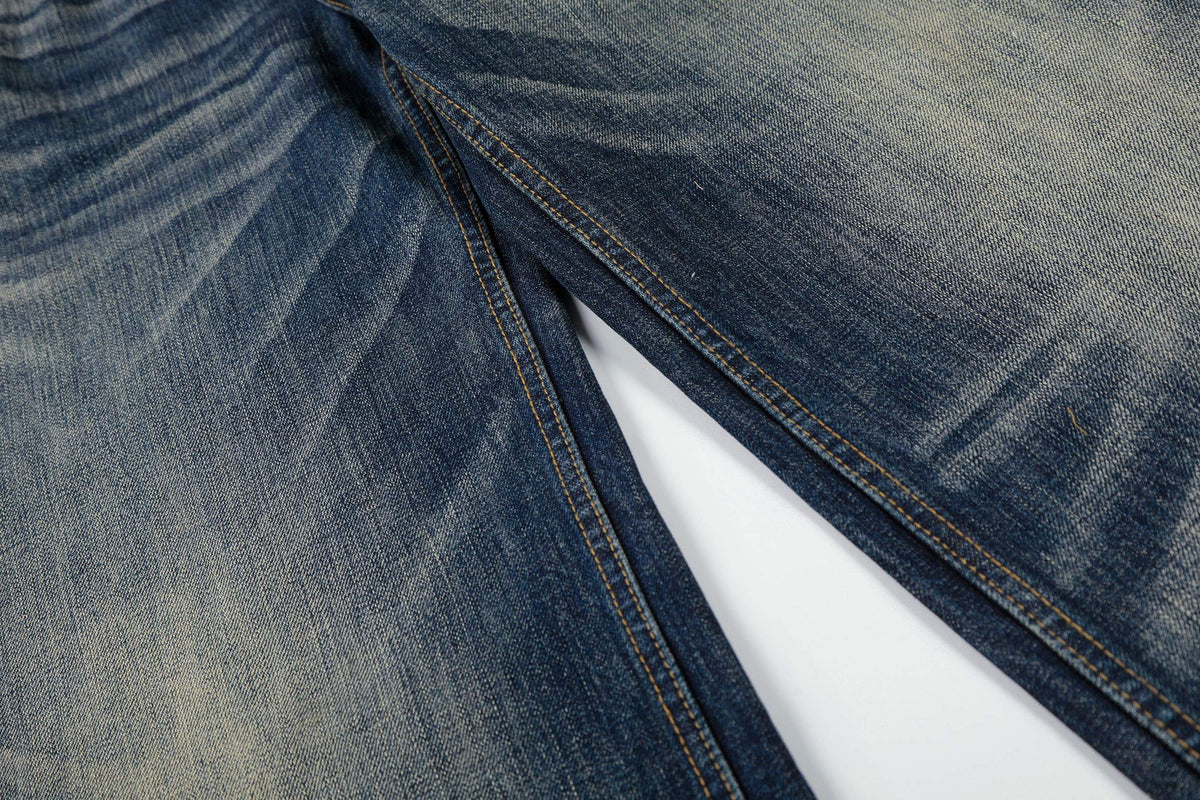 Madxmarx Distressed Dark Wash Wide-Leg Jeans