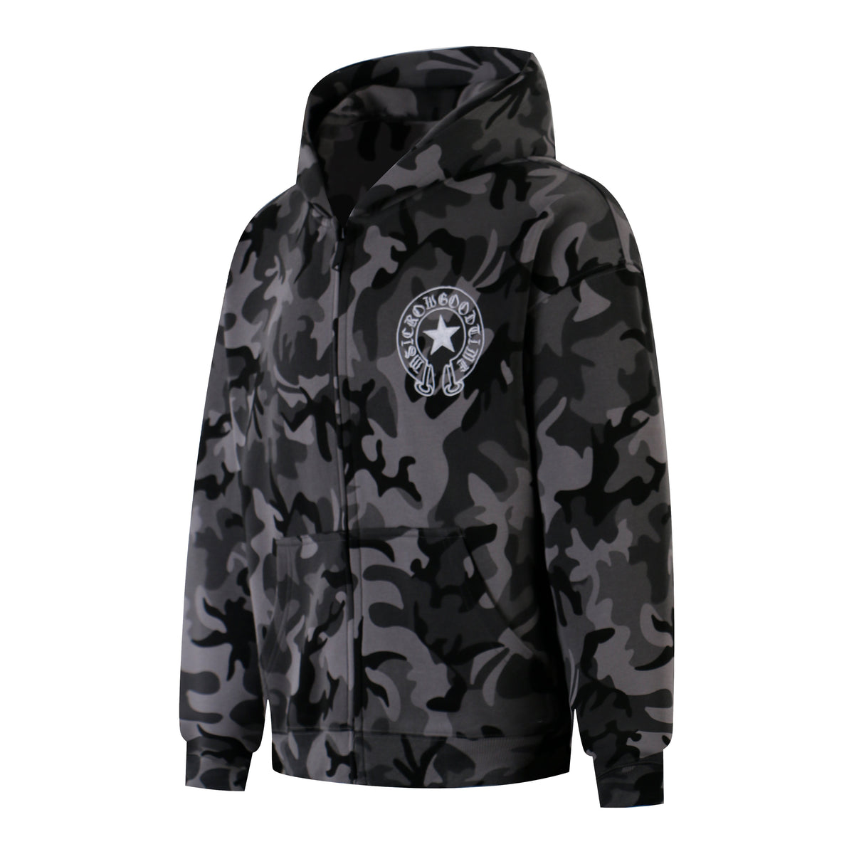 Madxmarx Camo Flag Zip-Up Hoodie