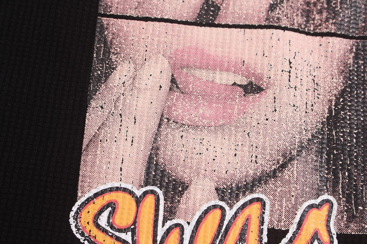 Madxmarx Vintage Graphic Waffle Long Sleeve