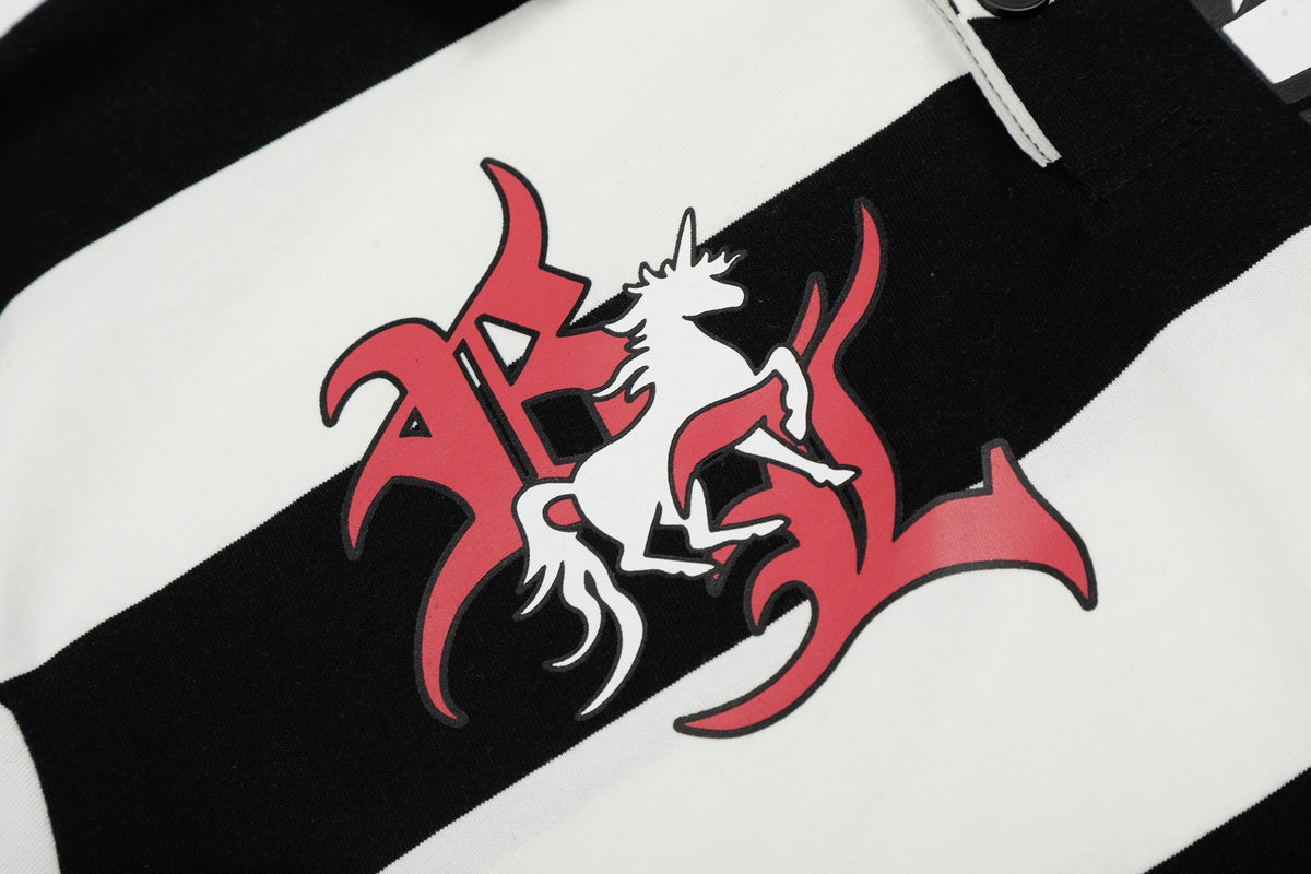 Madxmarx “Rugby Stripe Graphic Polo”