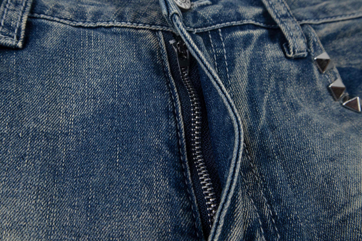 Madxmarx Stacked Moto Zip Jeans