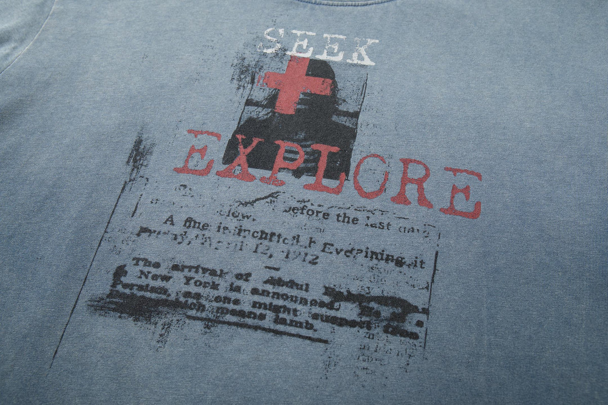 Madxmarx “Seek & Explore Washed Graphic Tee”