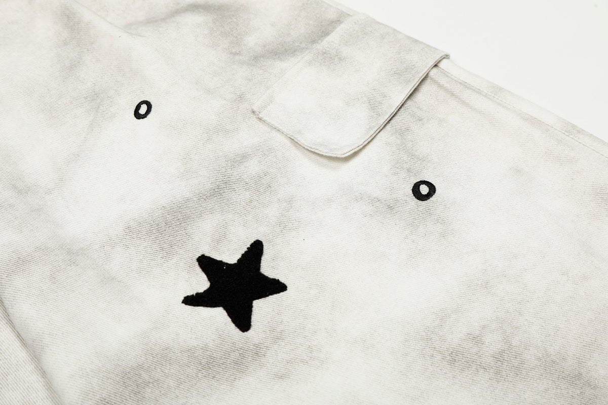 Pantalon cargo large délavé à écusson étoile Madxmarx