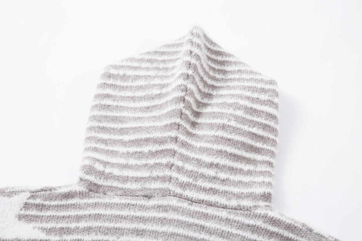 Madxmarx Star Knit Faux Fur Hoodie