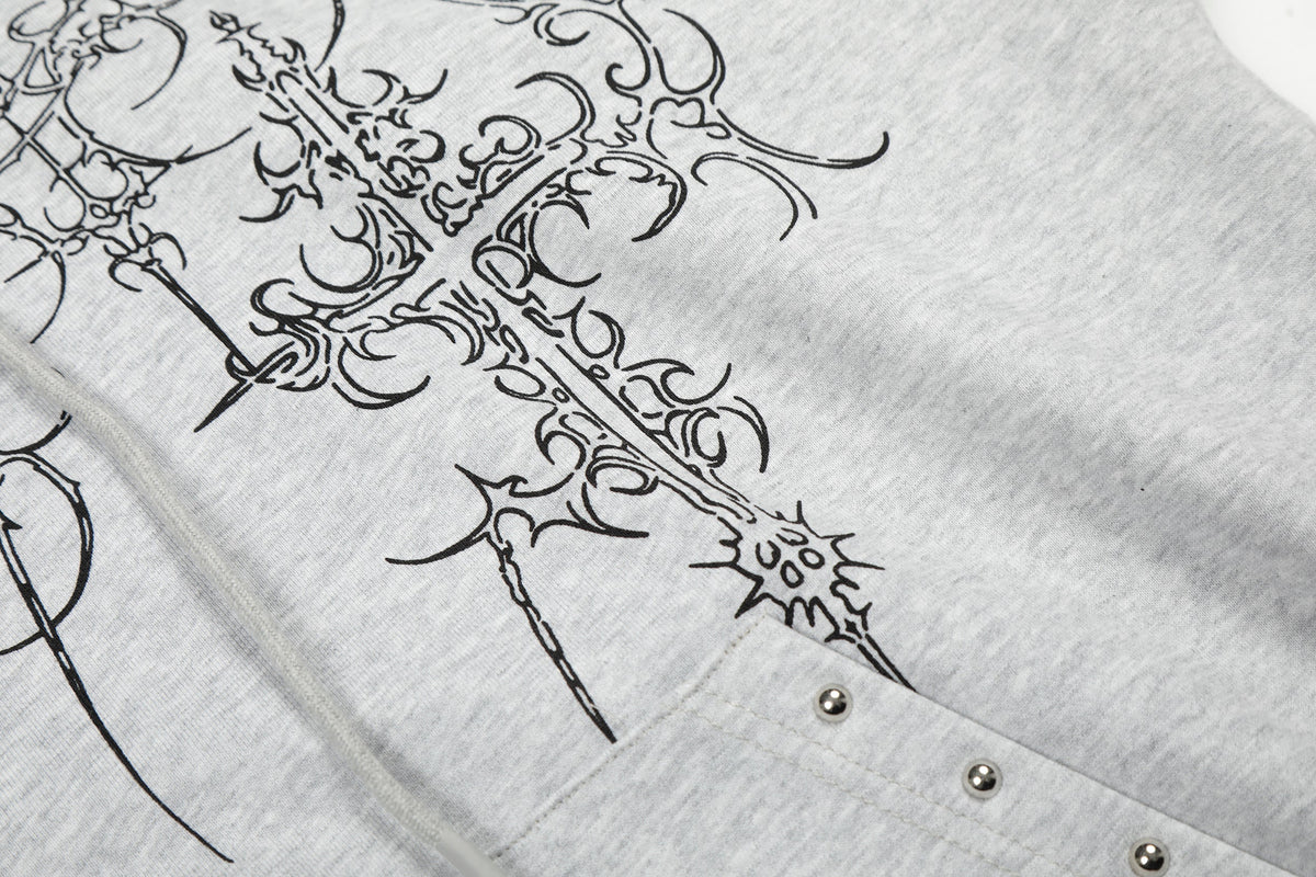 Madxmarx Gothic Cross Graphic Hoodie