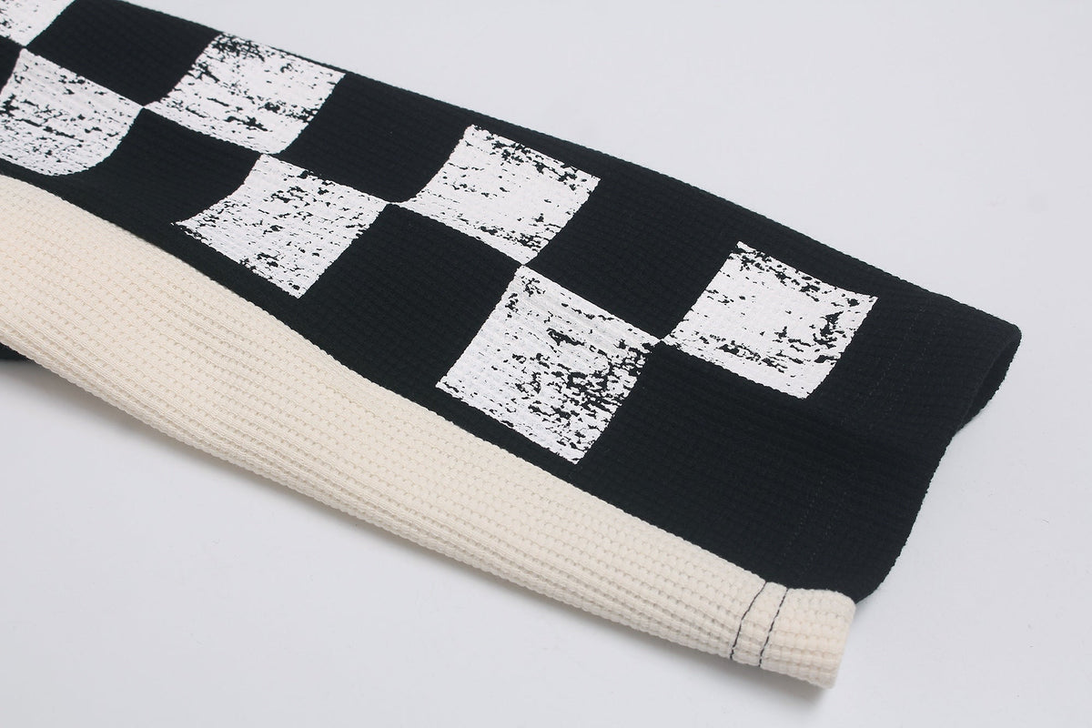 Madxmarx Vintage Racing Horse Waffle Long Sleeve