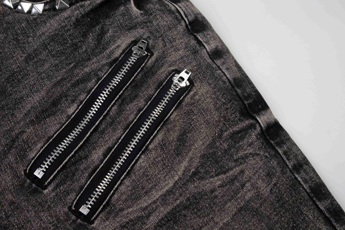 Madxmarx Stacked Moto Zip Jeans