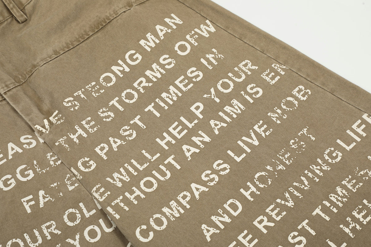 Pantalon large vintage à imprimé texte Madxmarx