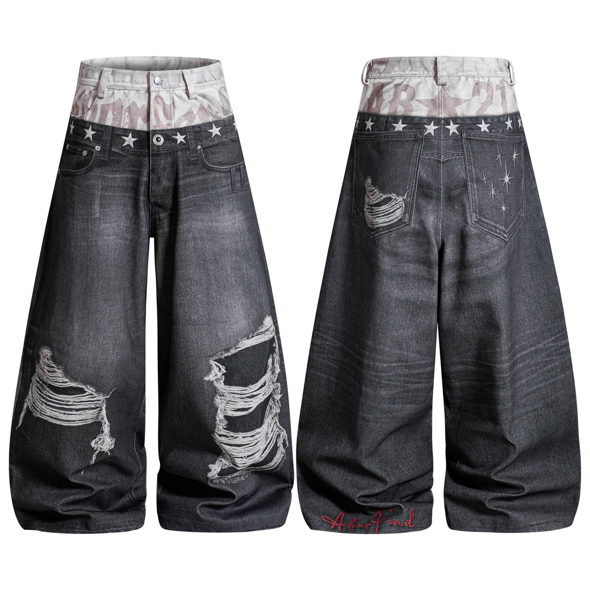 Madxmarx Layered Distressed Balloon Jeans