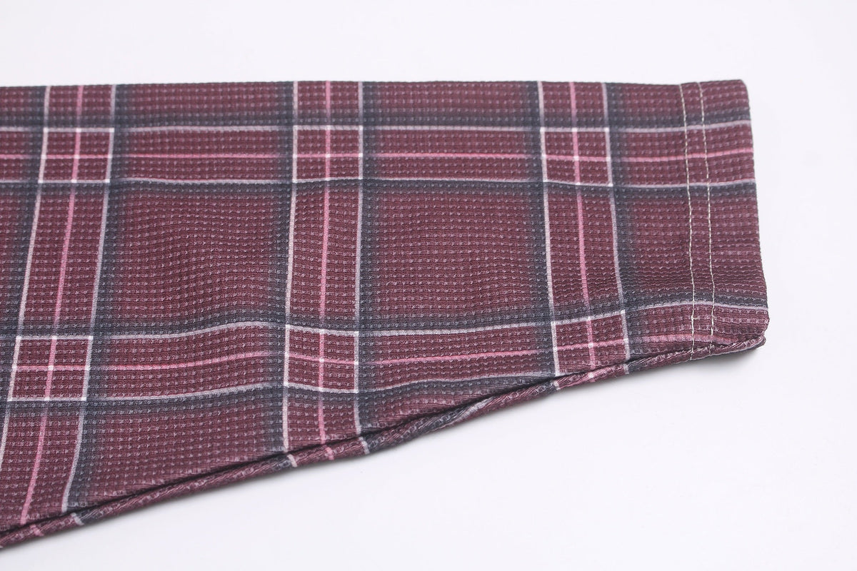 Madxmarx Plaid Sleeve Graphic Long Sleeve Tee