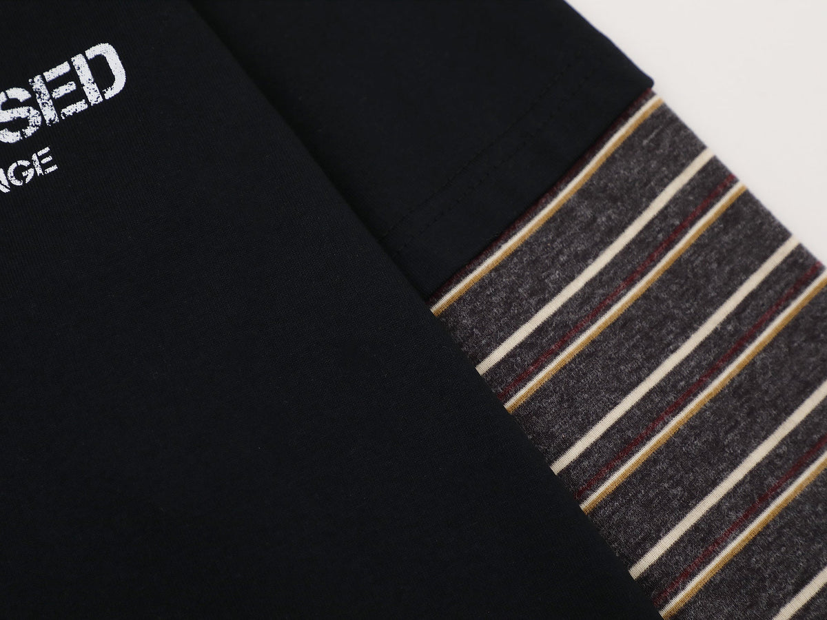Madxmarx Layered Graphic Long Sleeve Polo