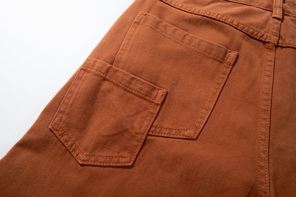Calça Jeans Wide-Leg com Recortes Curvos Madxmarx