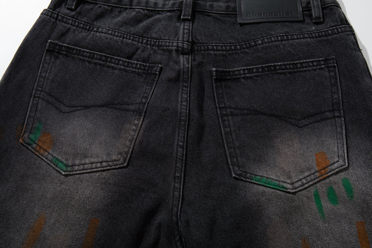 Jean large effet vieilli peint Madxmarx