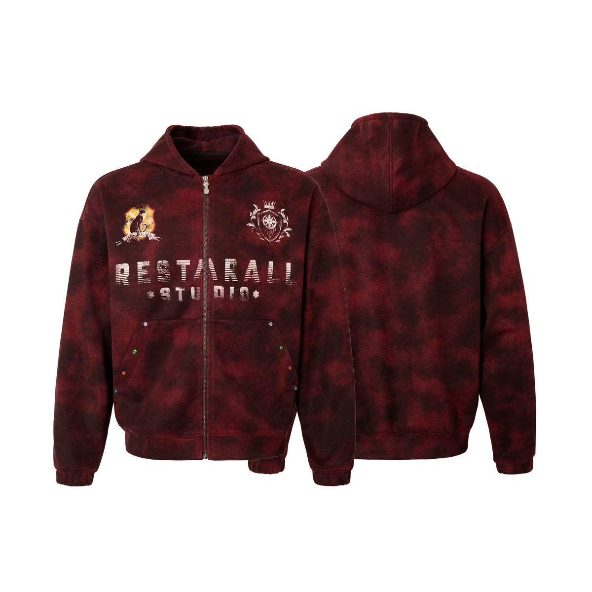 Madxmarx Burnout Effect Zip Hoodie