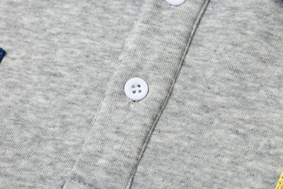Sudadera tipo polo de patchwork Madxmarx
