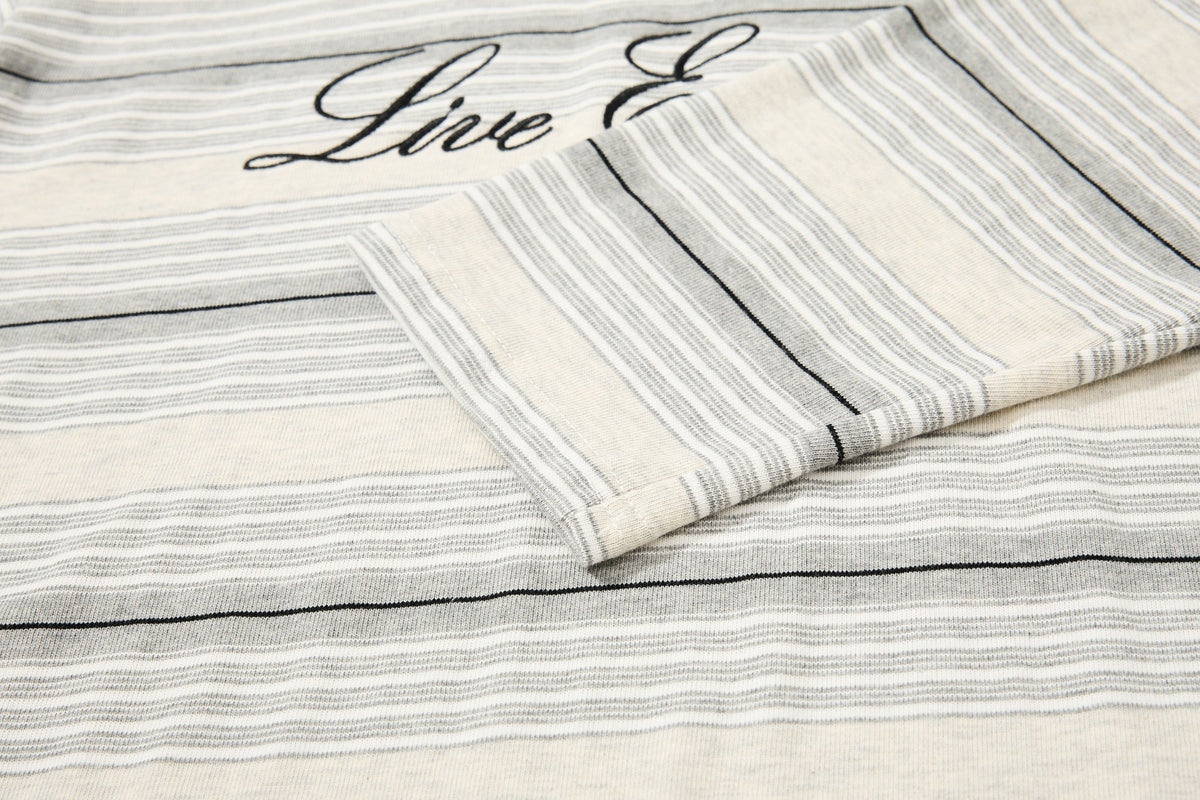 Madxmarx Striped Embroidered Rugby Polo Long Sleeve