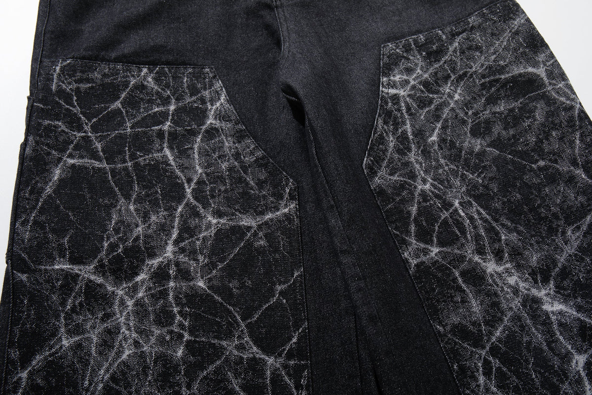 Pantalon large à empiècement craquelé Madxmarx