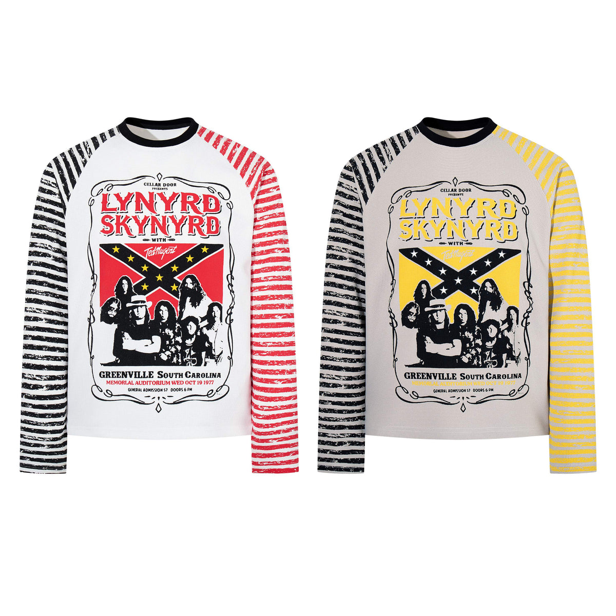 Madxmarx Vintage Band Striped Raglan Long Sleeve Tee