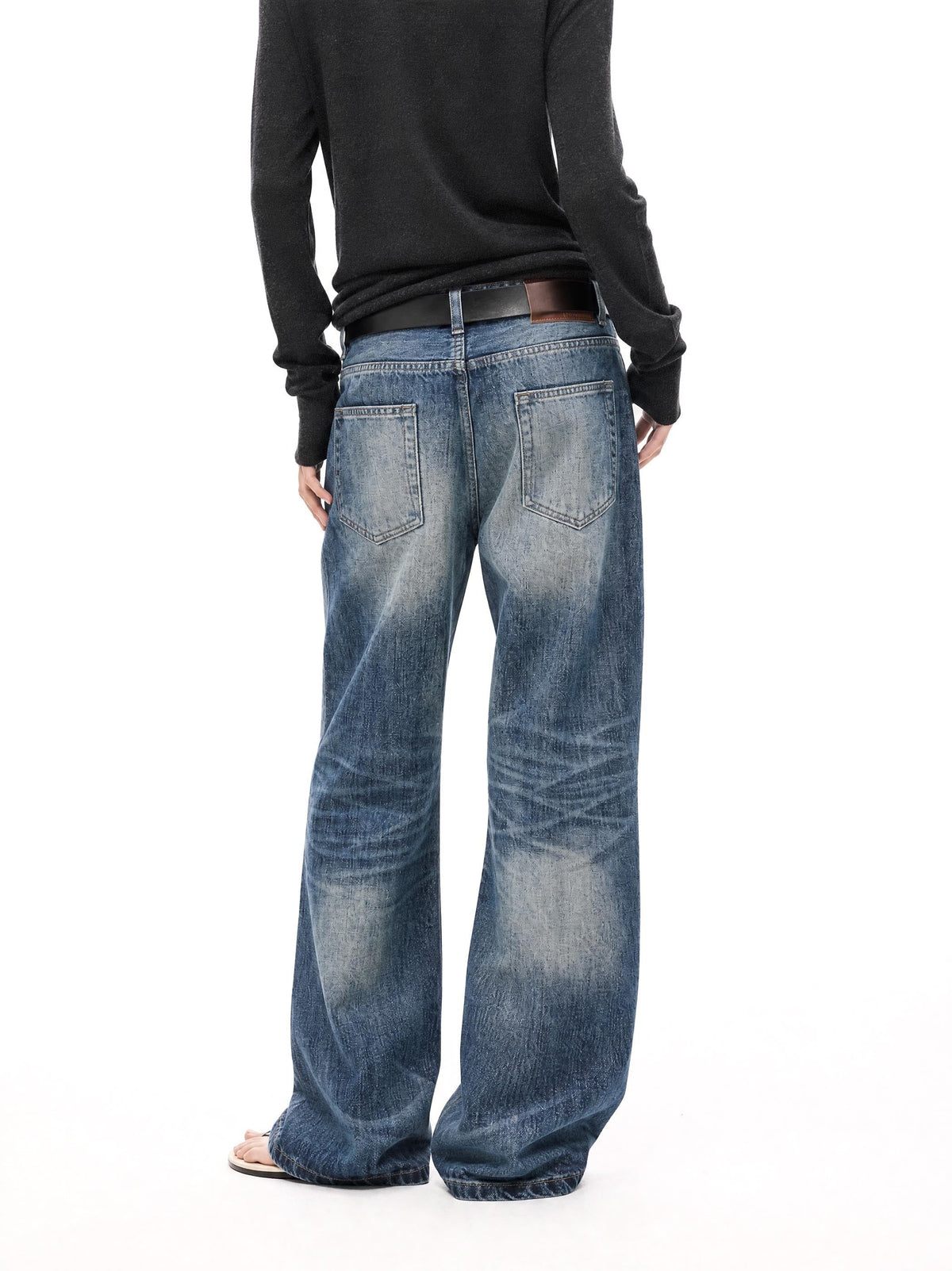 Madxmarx Vintage Washed Wide-Leg Jeans