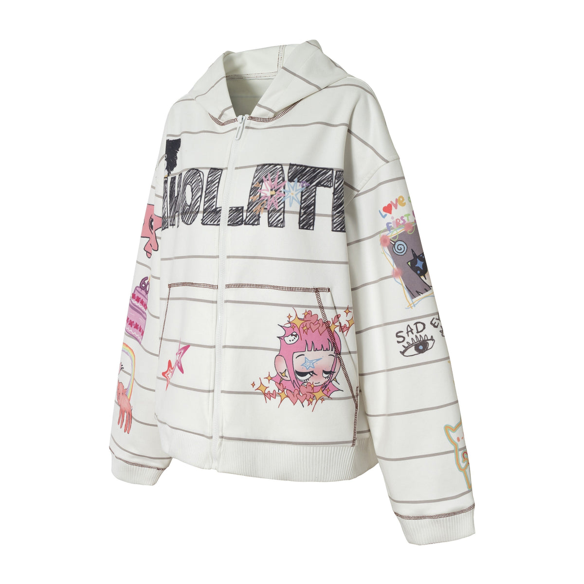 Madxmarx All-Over Graphic Zip Hoodie