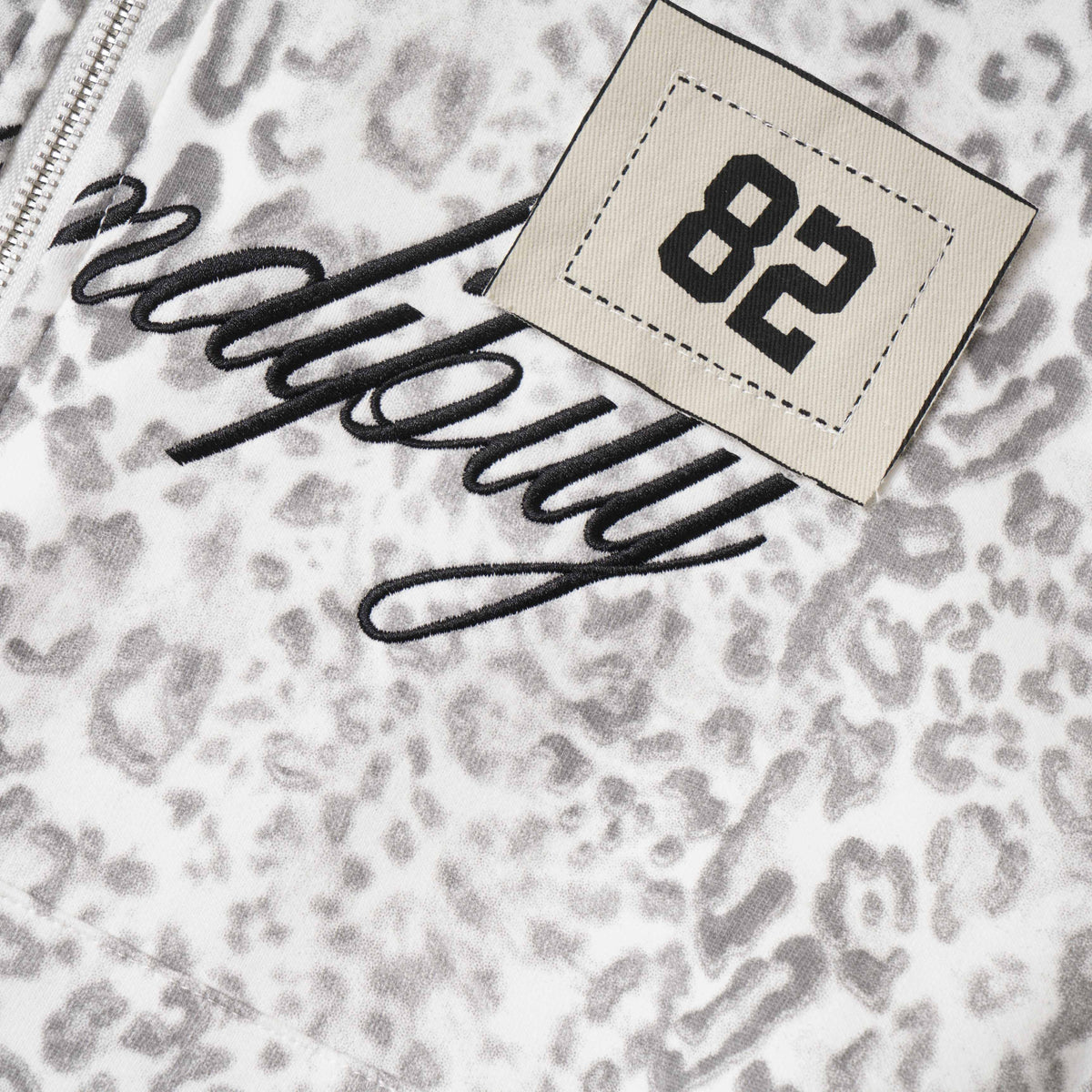 Madxmarx Leopard Print Zip-Up Hoodie