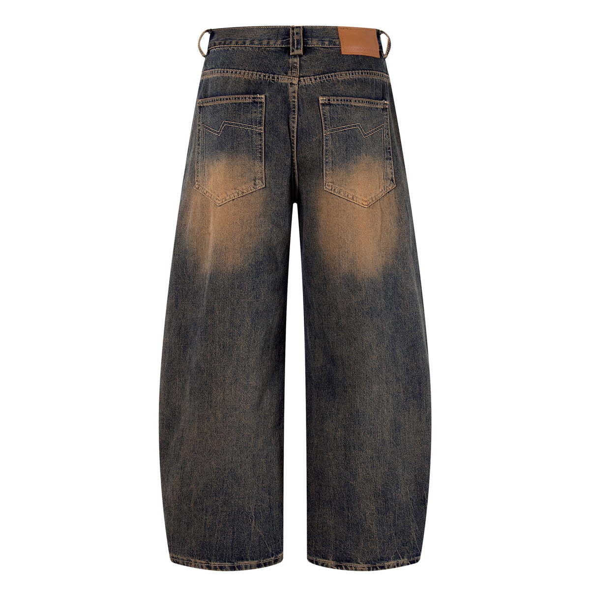 Madxmarx Sand-Fade Utility Wide-Leg Jeans