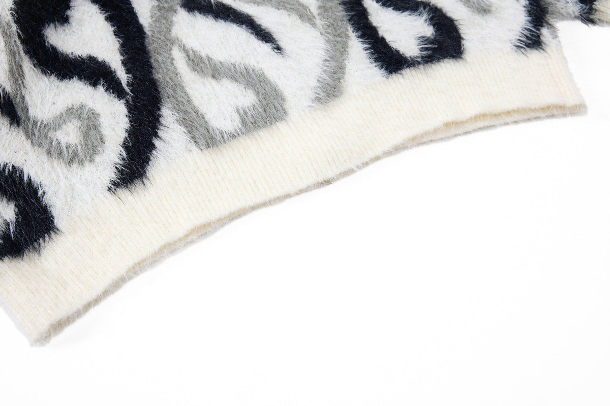 Madxmarx Flame Pattern Fleece Zip Hoodie
